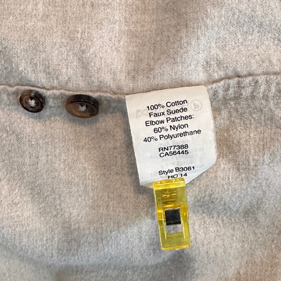 J. Crew Men’s L Work Shirt Flannel Cream Button Down Elbow Patches - Picture 8 of 13